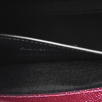 Saint Laurent Grain De Poudre Textured Mixed Matelasse Medium Triquilt Monogram Satchel Rouge Legion 8 of 8