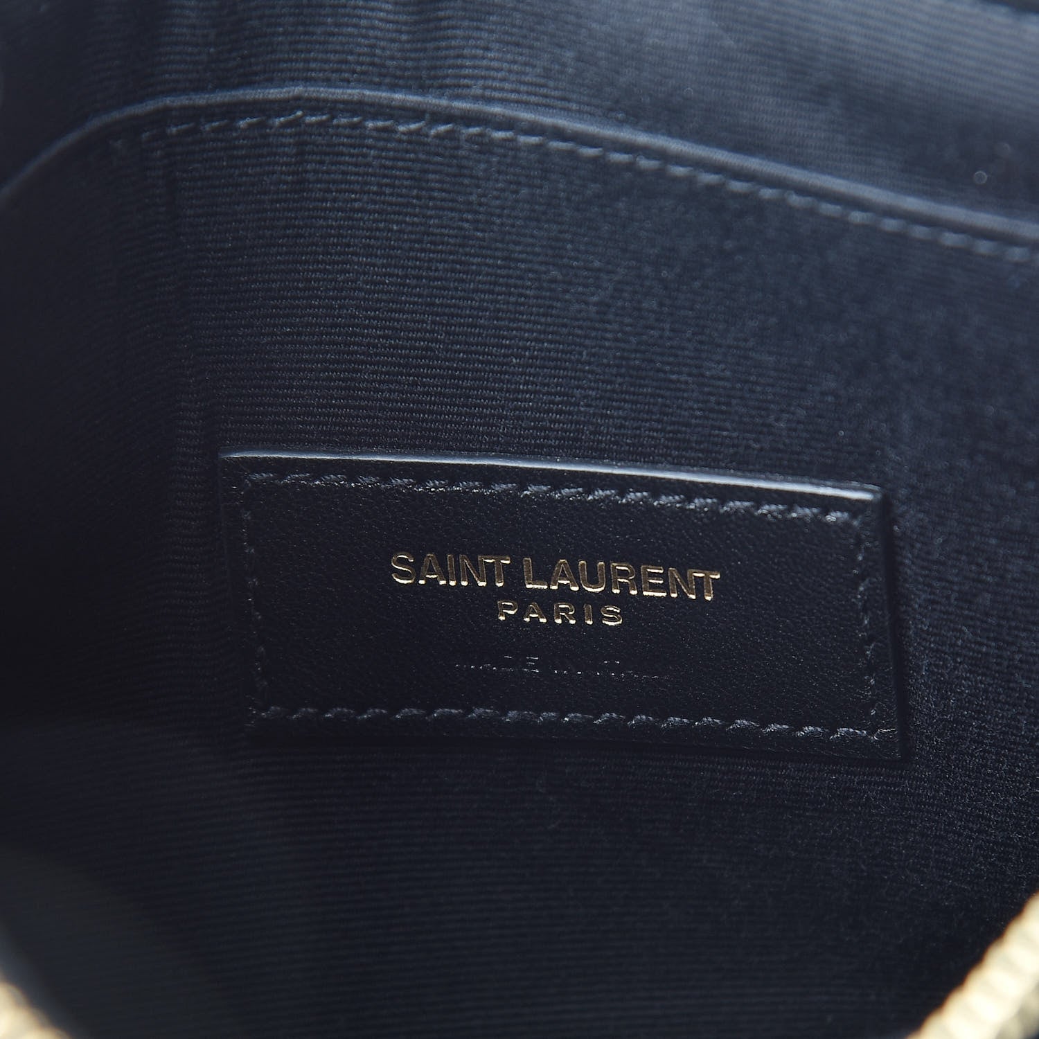 Saint Laurent Grain De Poudre Chevron Monogram Bill Pouch Black 6 of 8