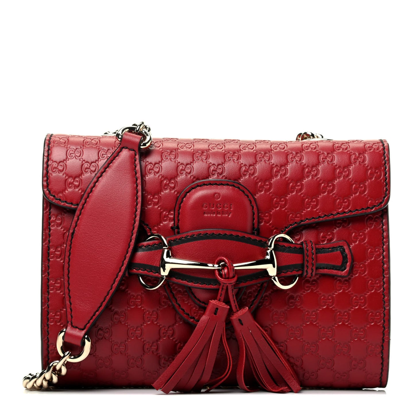 Soft Microguccissima Mini Emily Chain Shoulder Bag Rosso