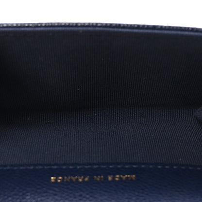 Chanel Caviar Quilted Flap Card Holder Wallet Navy Blue 5 of 9