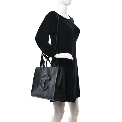 Telfar Vegan Leather Medium Shopping Bag Black 2 of 8
