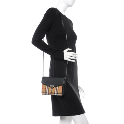 Burberry Grainy Calfskin Vintage Check Mini Macken Crossbody Bag Black 2 of 8