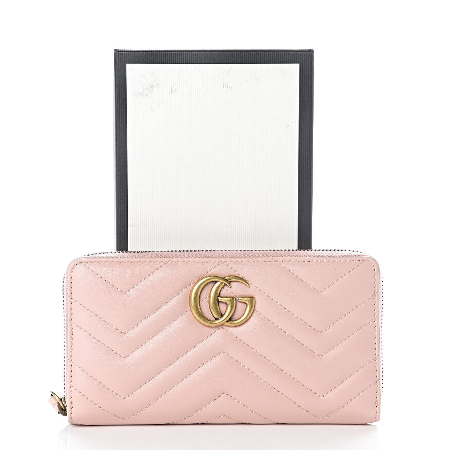 Calfskin Matelasse GG Marmont Zip Around Wallet Perfect Pink