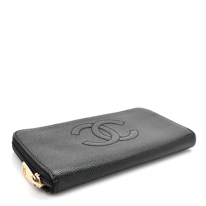 Chanel Caviar CC Timeless Large Zip Around Wallet Black 4 of 13