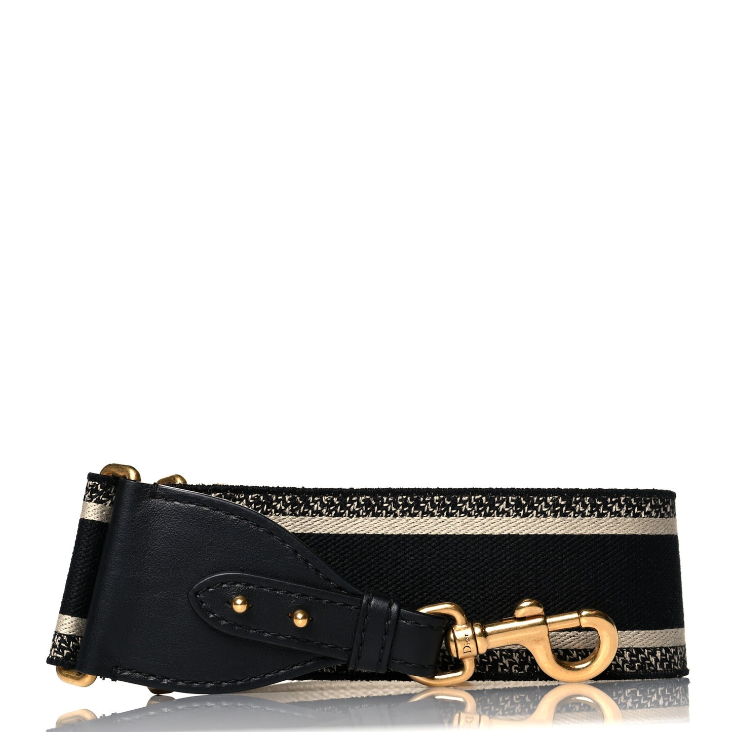 Canvas Embroidered Shoulder Strap Black