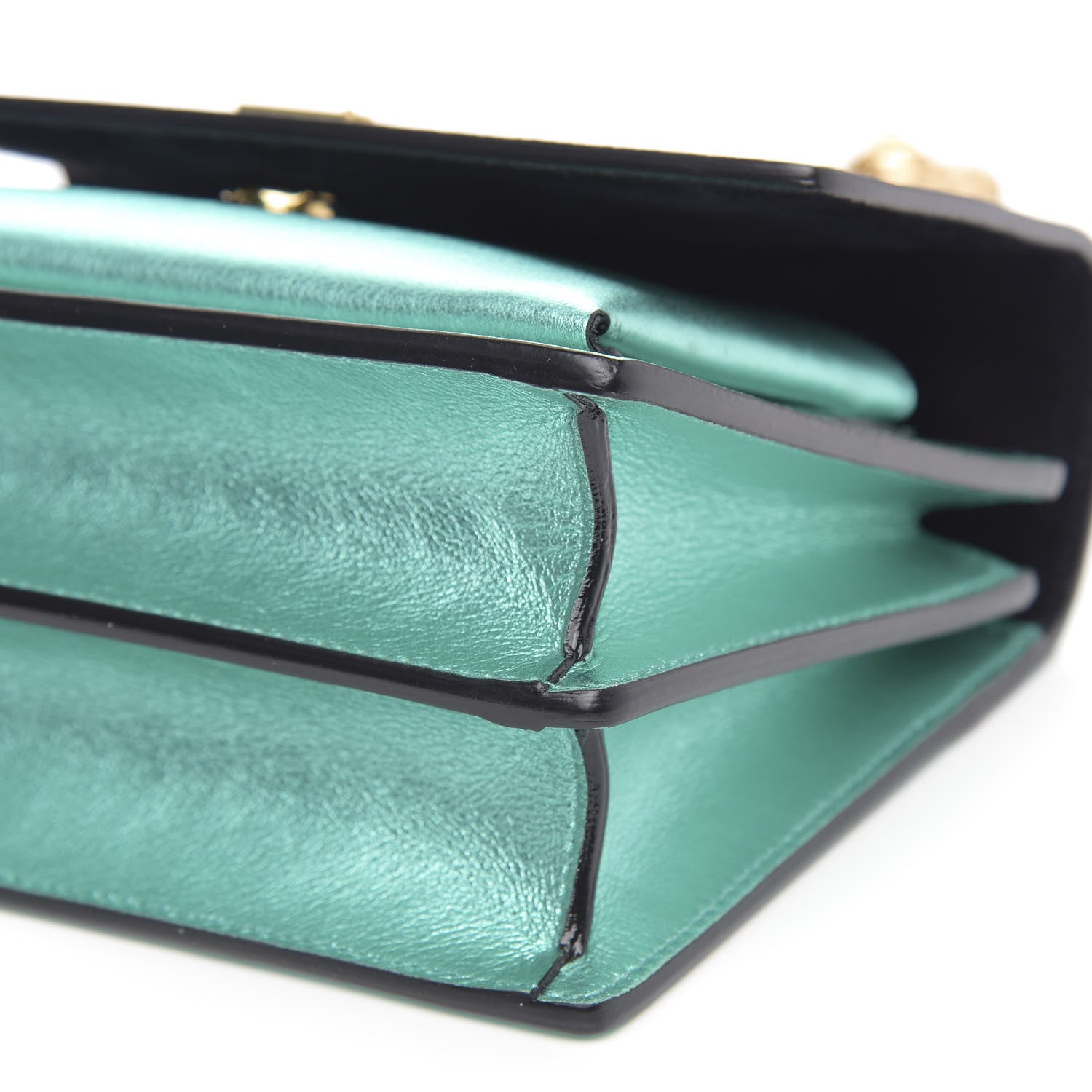 Saint Laurent Metallic Calfskin Small Monogram Sunset Chlorophille 9 of 12