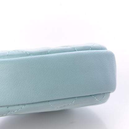 Chanel Lambskin Quilted Zip Around Classic Coin Purse Light Blue 8 of 9