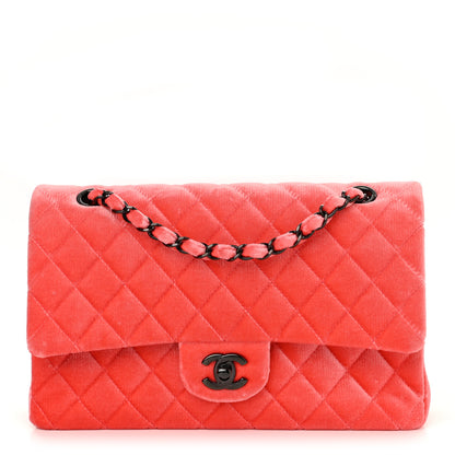 Chanel Velvet Quilted Medium Double Flap Coral 1 of 13