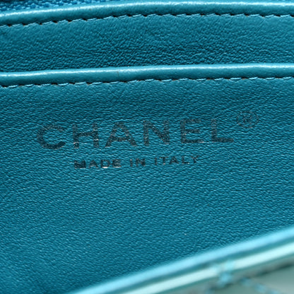 Chanel Patent Calfskin Quilted Mini Rectangular Flap Green 6 of 10
