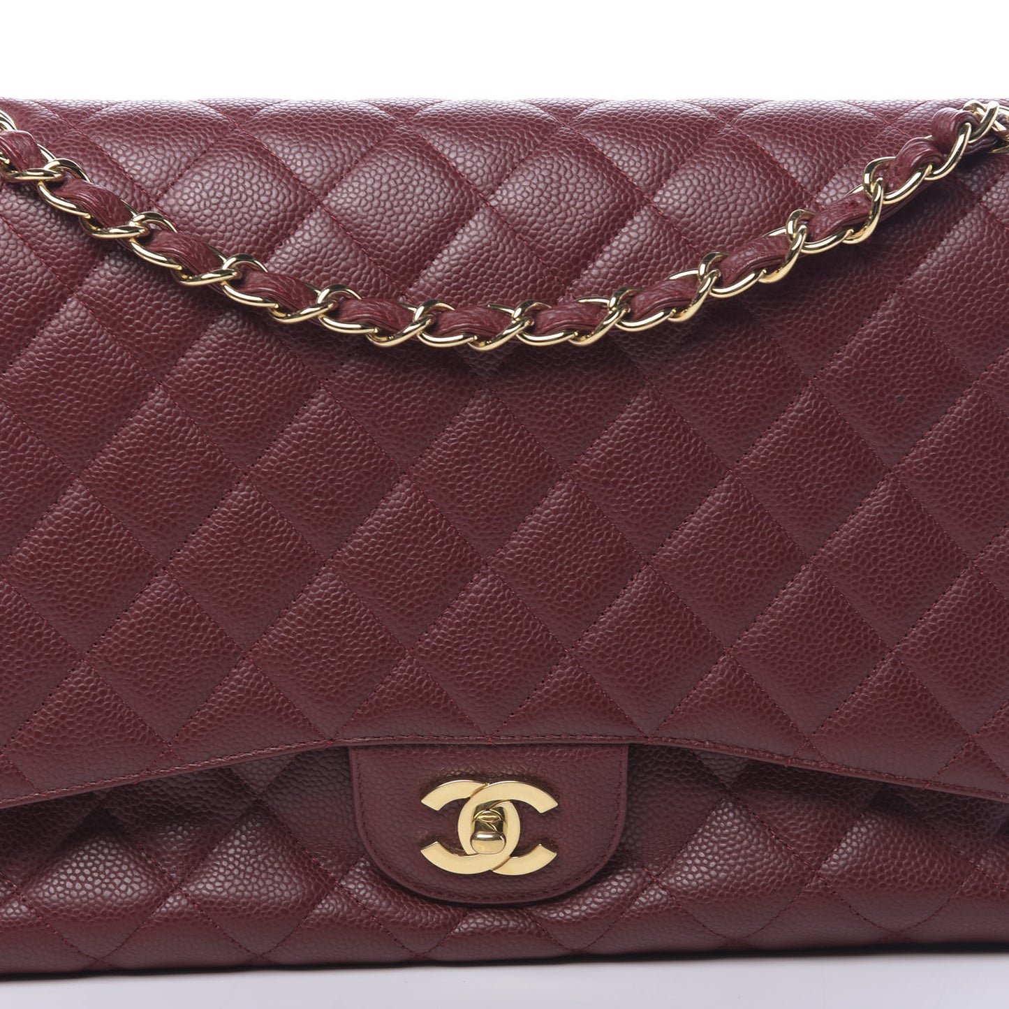 Caviar Quilted Maxi Single Flap Red