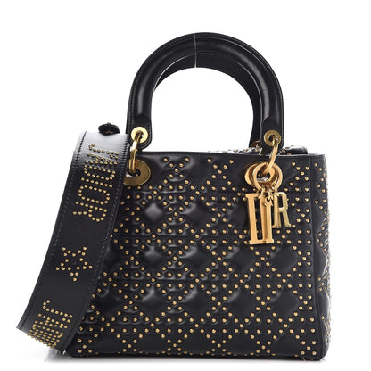 Christian Dior Calfskin Cannage Studded Medium Supple Lady Dior Black 1 of 10