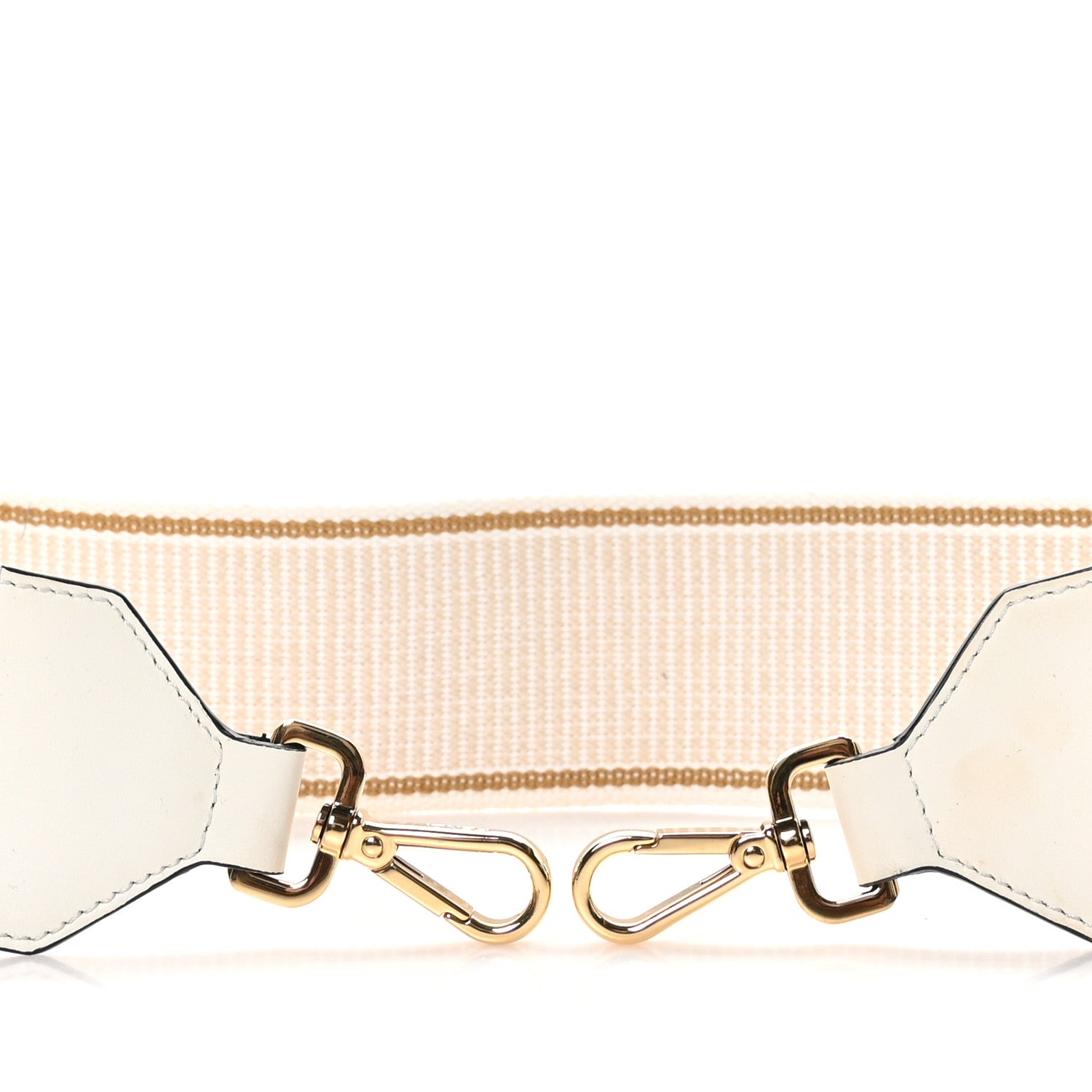 Fendi Cannete Ribbon Poly Vitello Century Logo Adjustable Strap You White Garza Ecru 3 of 5