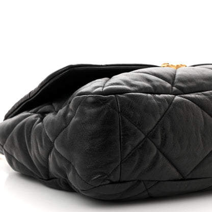 Chanel Lambskin Quilted Maxi Chanel 19 Flap Black 9 of 10