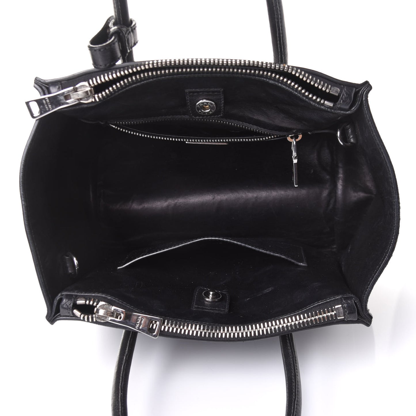 Glace Calf Twin Pocket Tote Black