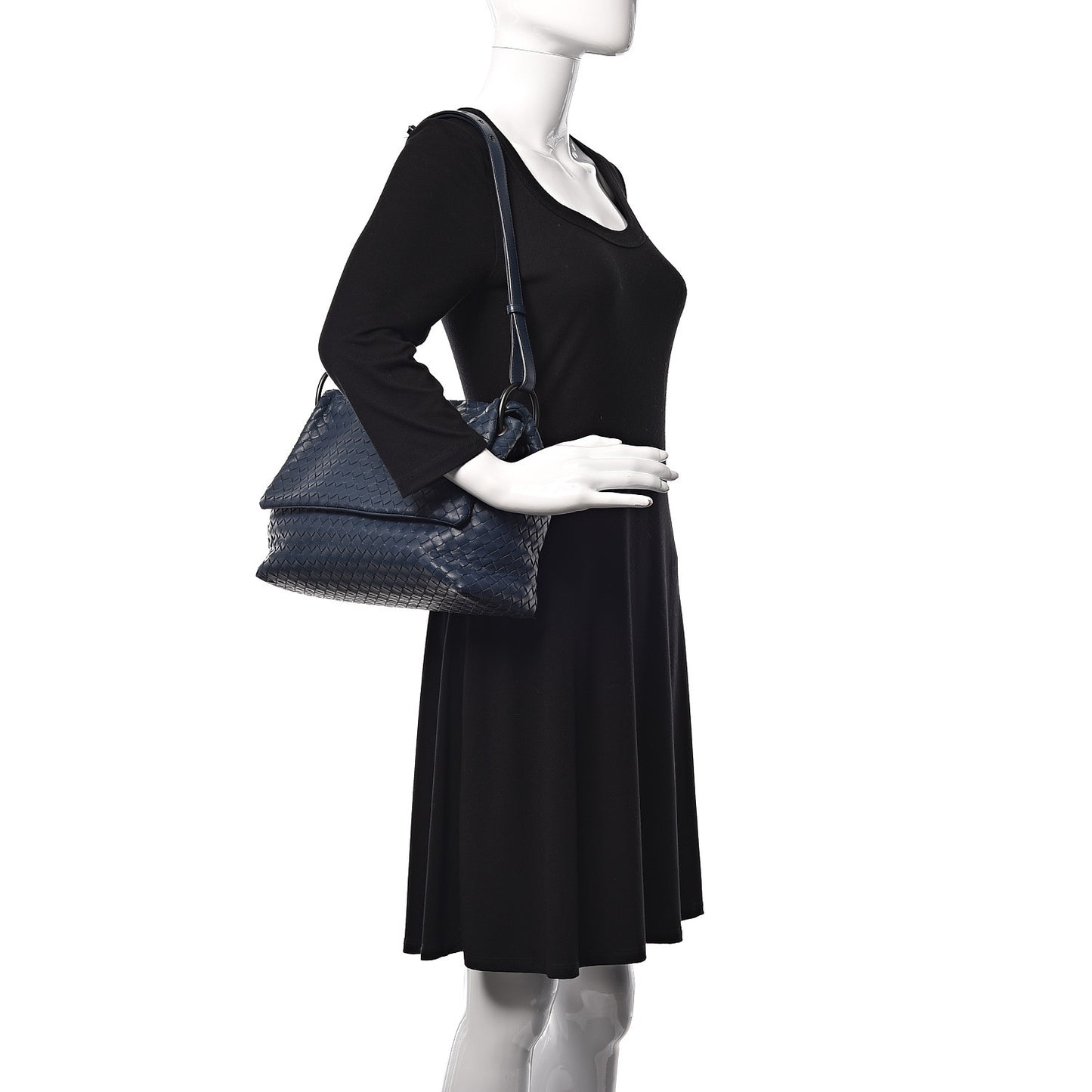 Nappa Intrecciato Shoulder Bag Celeste