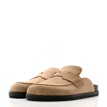 Hermes Suede Calfskin Womens Go Mules 35 Beige Sable 3 of 9
