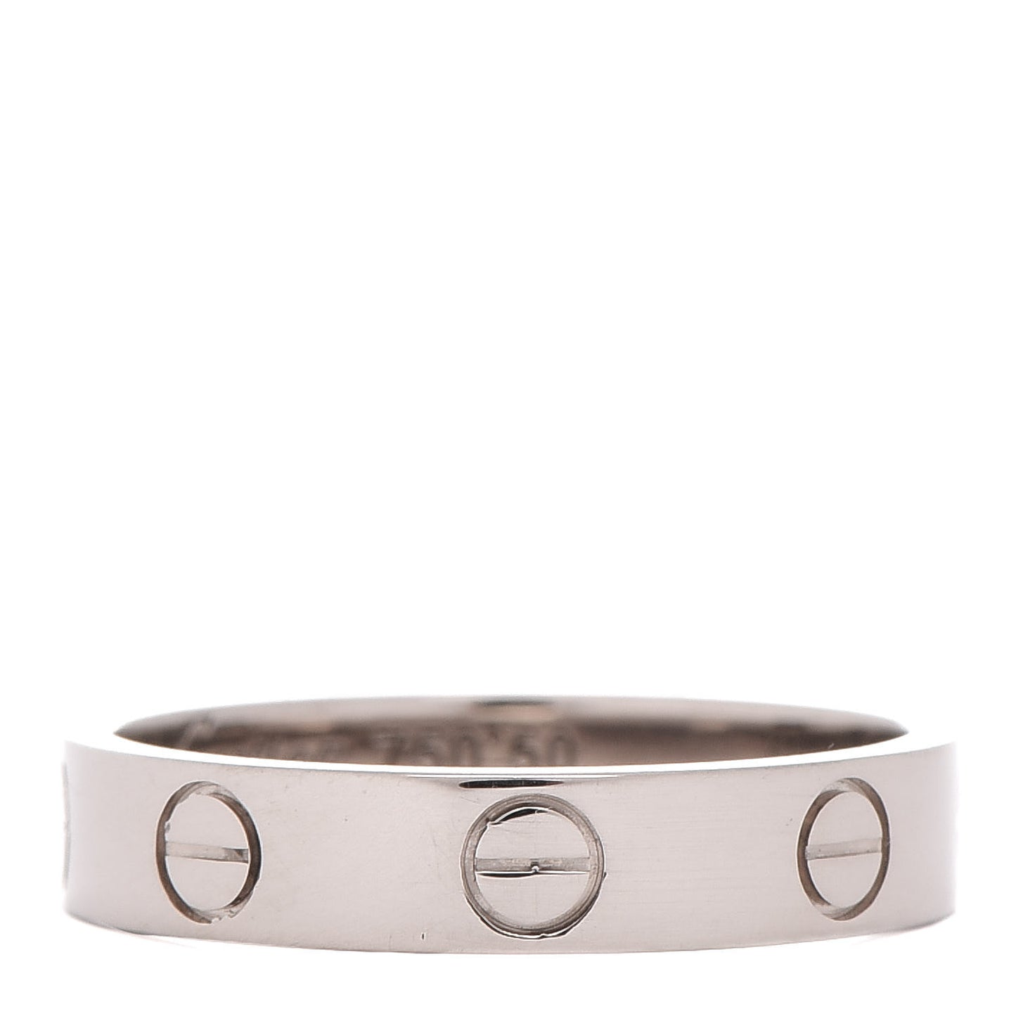18K White Gold 3.5mm LOVE Wedding Band Ring 50 5.25