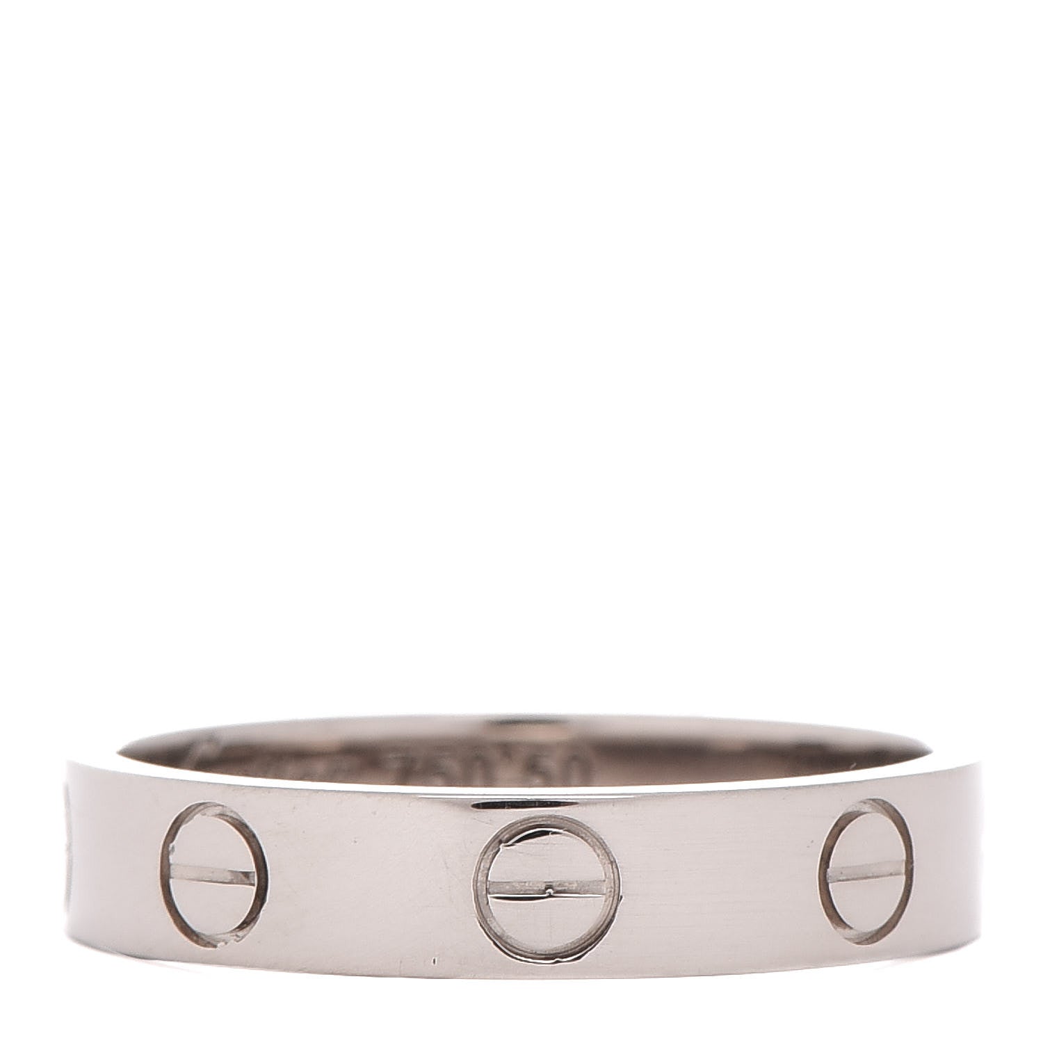 Cartier 18K White Gold 3.5mm LOVE Wedding Band Ring 50 5.25 1 of 4