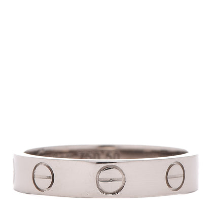 Cartier 18K White Gold 3.5mm LOVE Wedding Band Ring 50 5.25 1 of 4