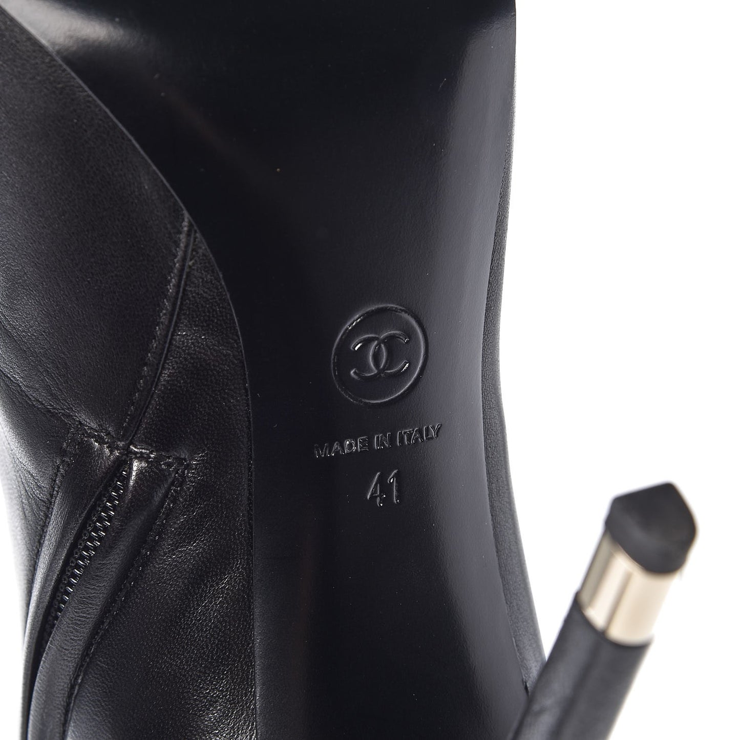 Lambskin CC Short Booties 41 Black