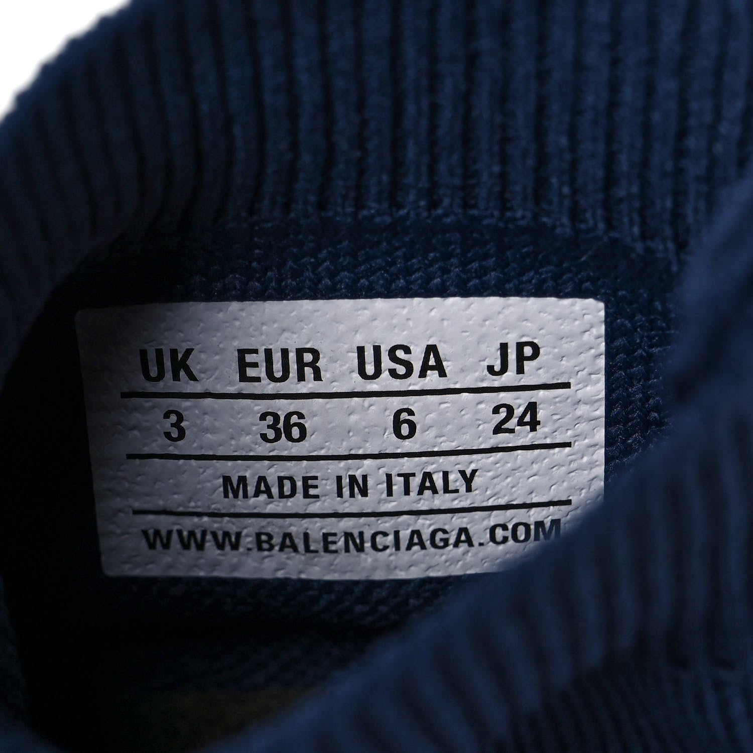 Balenciaga Technical 3D Recycled Knit Womens Speed 2.0 Sneakers 36 Monocolor Dark Navy 7 of 7