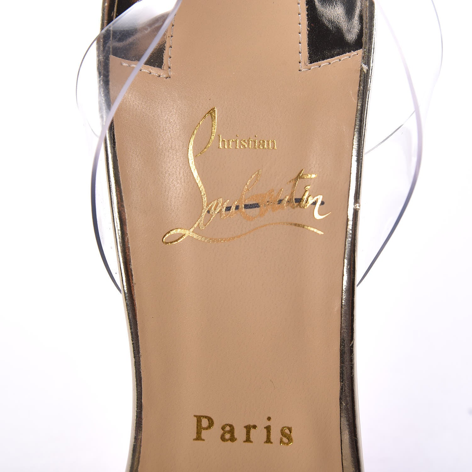Christian Louboutin PVC Specchio Spikoo 100 Pumps 39.5 Light Gold 8 of 10