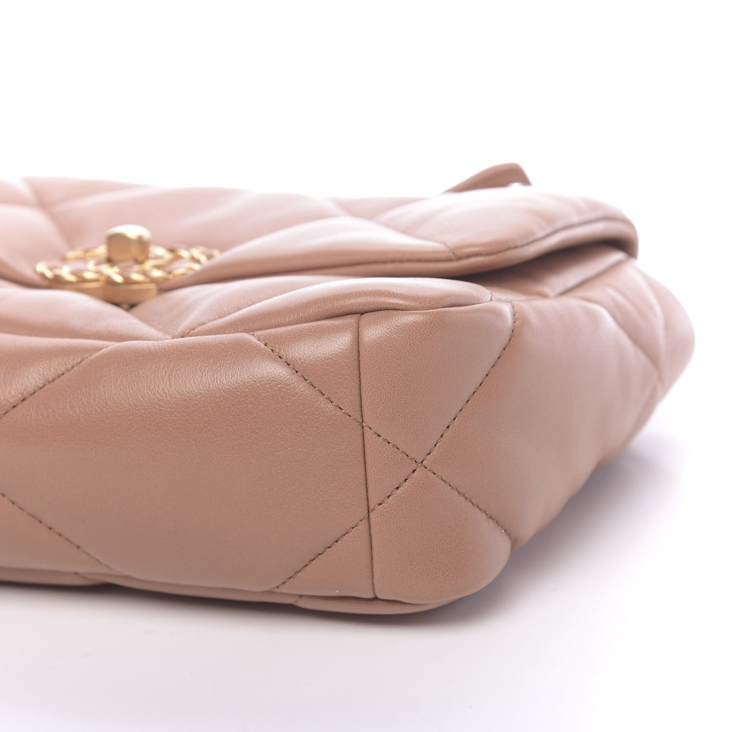 Lambskin Quilted Medium 19 Flap Brown