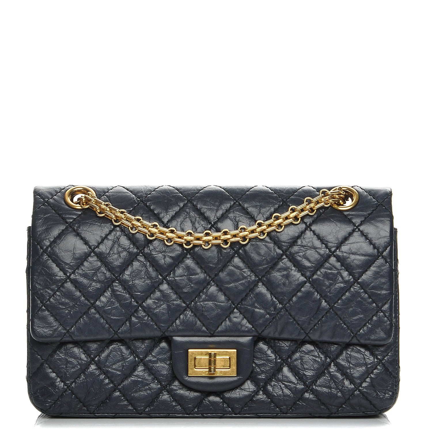 Chanel Aged Calfskin Quilted 2.55 Reissue 225 Flap Navy 1 of 8