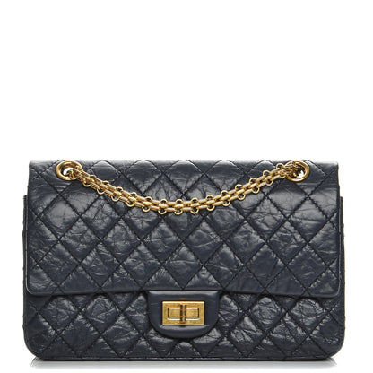 Chanel Aged Calfskin Quilted 2.55 Reissue 225 Flap Navy 1 of 8