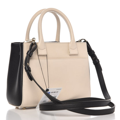 Chanel Grained Calfskin Mini Bi-Color Neo Executive Shopper Tote Beige Black 3 of 7