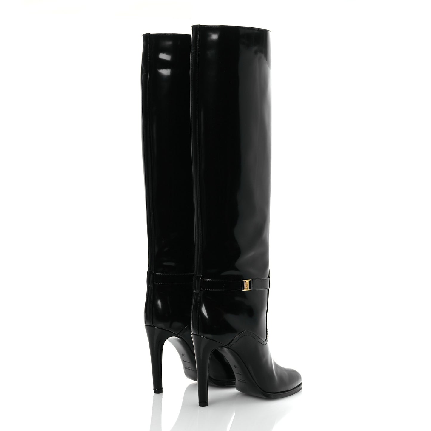 Patent Calfskin Diane 100 Boots 37 Black