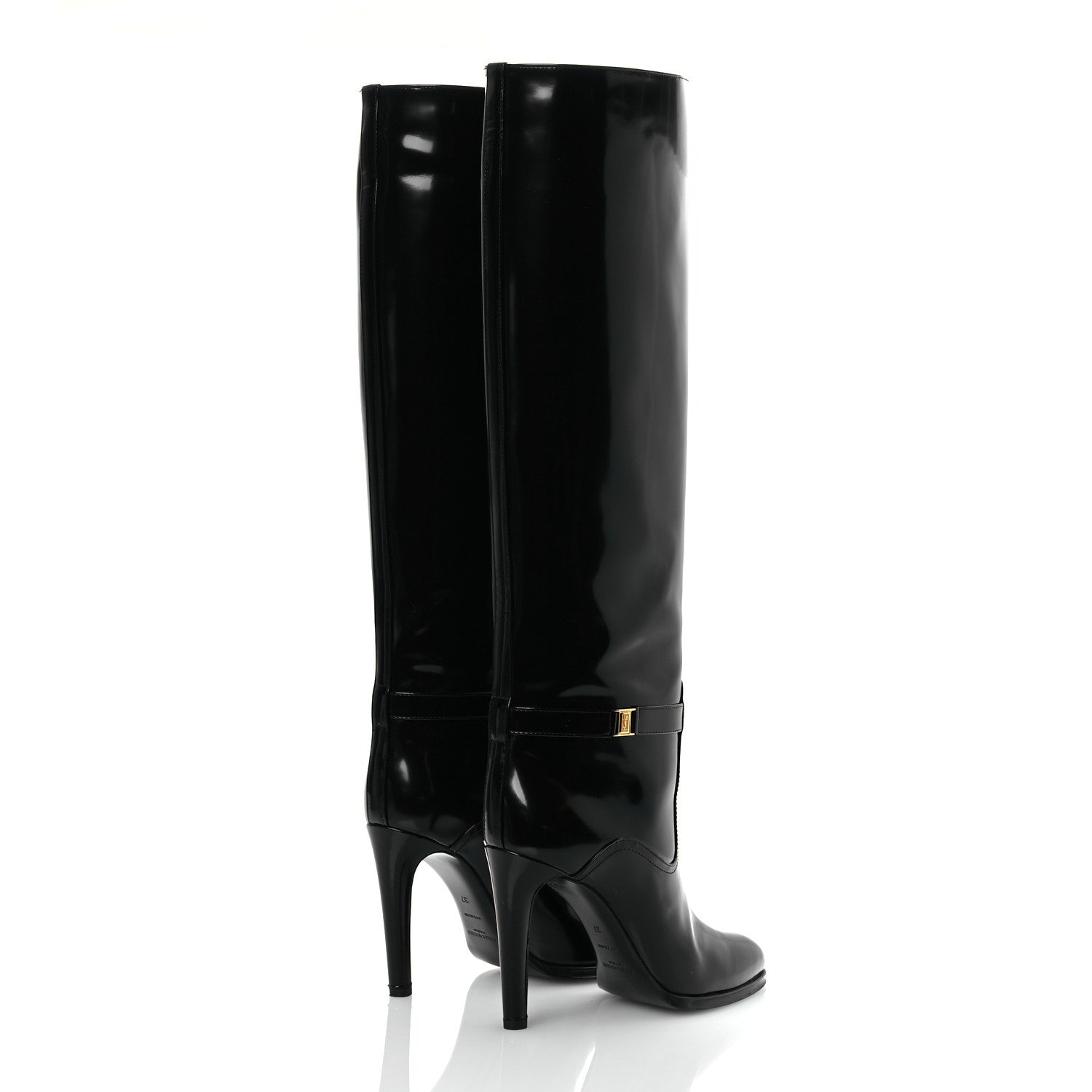 Saint Laurent Patent Calfskin Diane 100 Boots 37 Black 5 of 13
