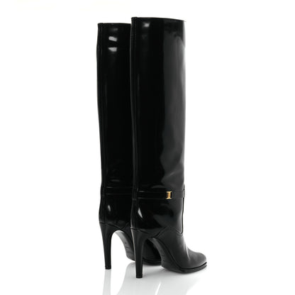Saint Laurent Patent Calfskin Diane 100 Boots 37 Black 5 of 13