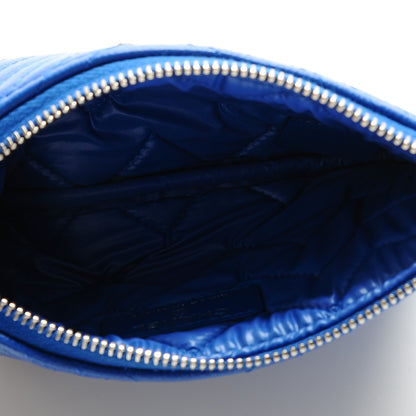 Chanel Caviar Chevron Quilted Small Cosmetic Case Blue 5 of 7