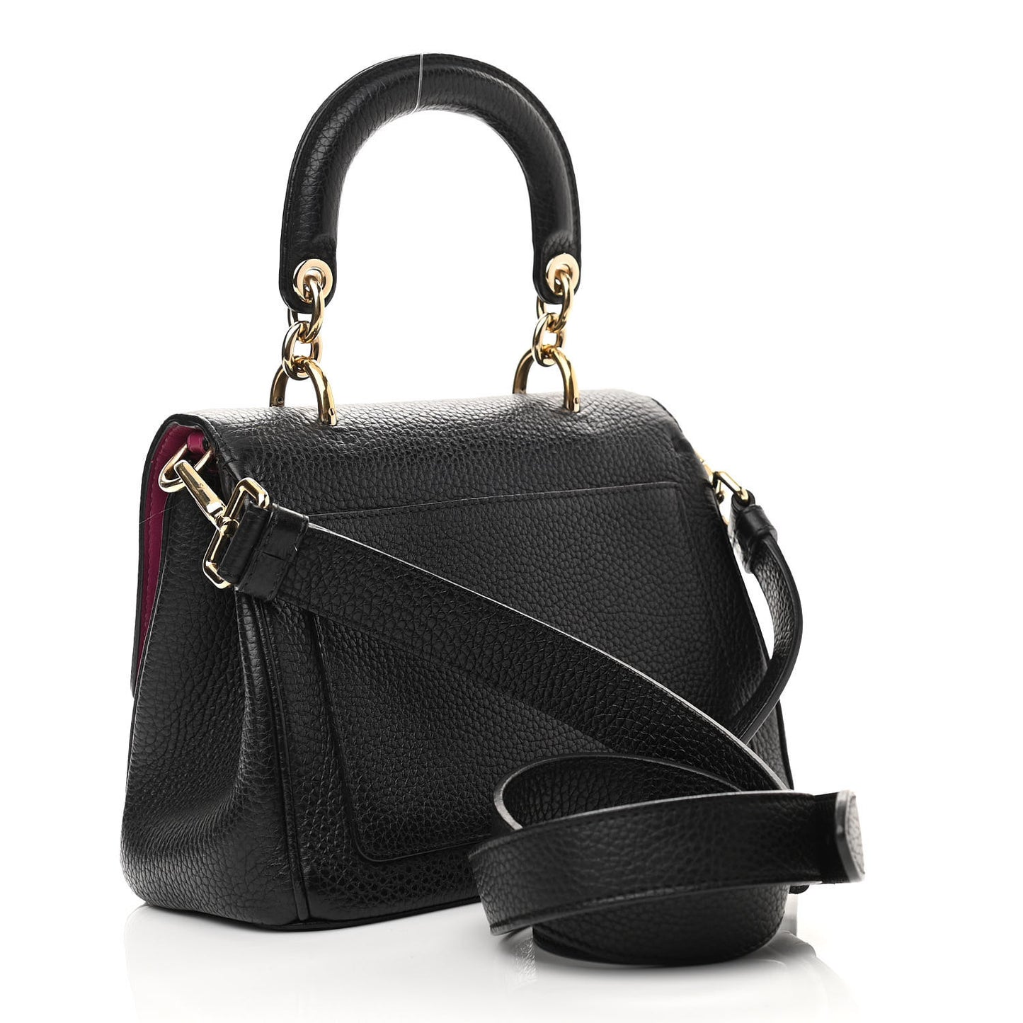 Bullcalf Mini Be Dior Flap Black Fraise