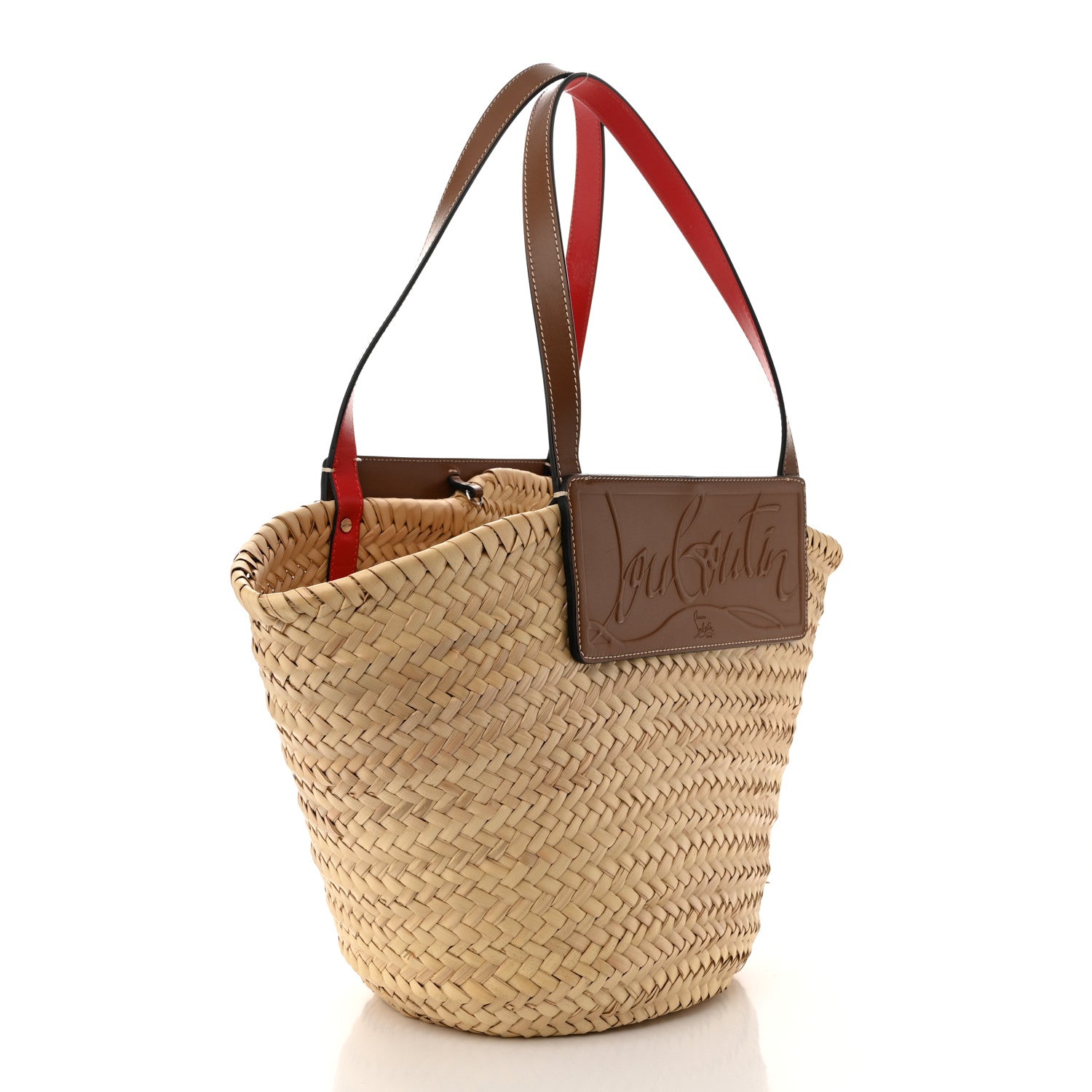 Christian Louboutin Woven Straw Loubishore Tote Beige 3 of 11