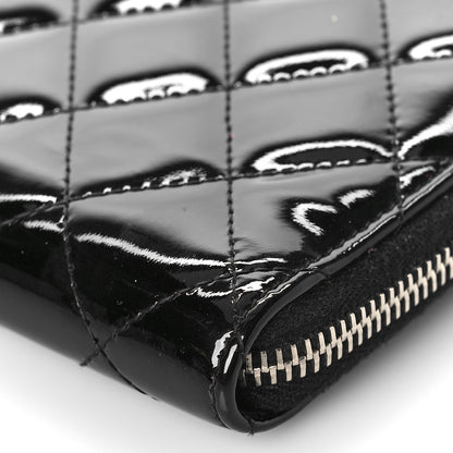 Chanel Patent Quilted Large Zip Around Organizer Wallet So Black 10 of 16