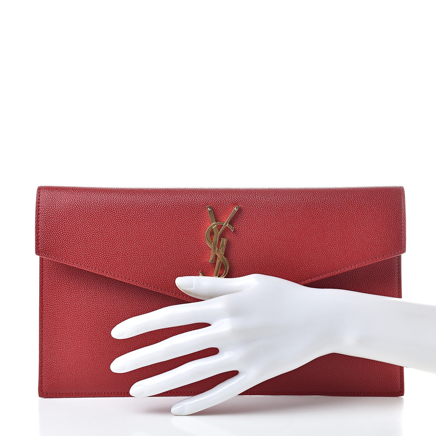 Saint Laurent Grain De Poudre Uptown Pouch Red 2 of 7