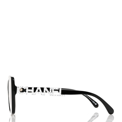 Chanel Acetate Strass Square Sunglasses 5422-B-A Black White 3 of 7