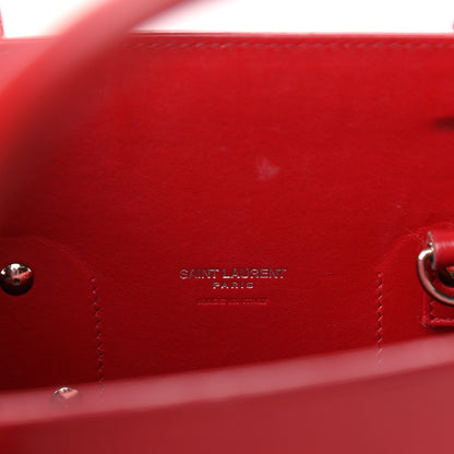 Saint Laurent Calfskin Crocodile Embossed Small Sac De Jour Eros Red 7 of 14