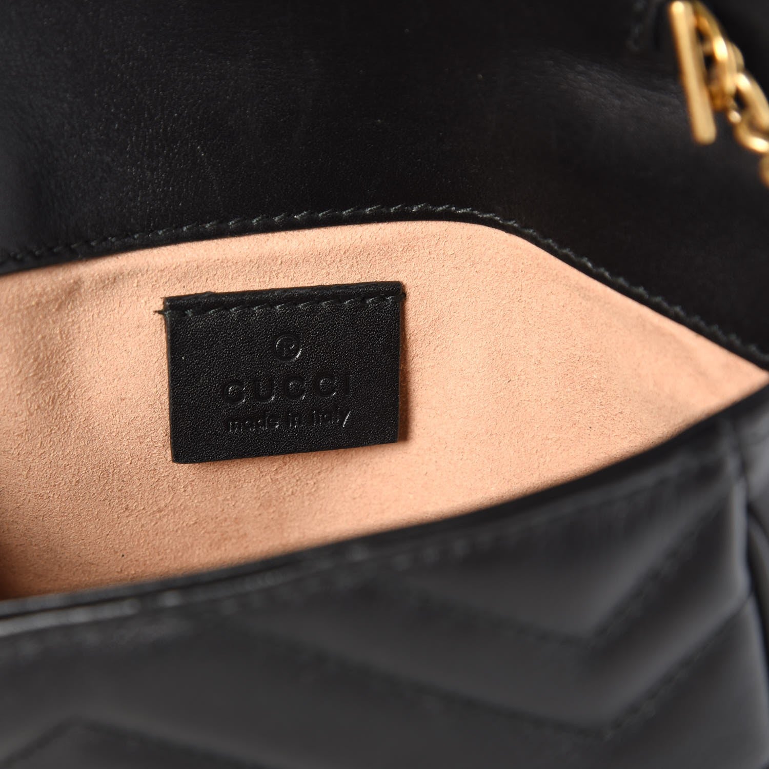 Gucci Calfskin Matelasse Super Mini GG Marmont Shoulder Bag Black 7 of 9