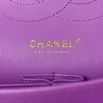 Chanel Caviar Quilted Jumbo Double Flap Purple 6 of 9