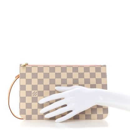 Louis Vuitton Damier Azur Neverfull MM GM Pochette Rose Ballerine 2 of 6