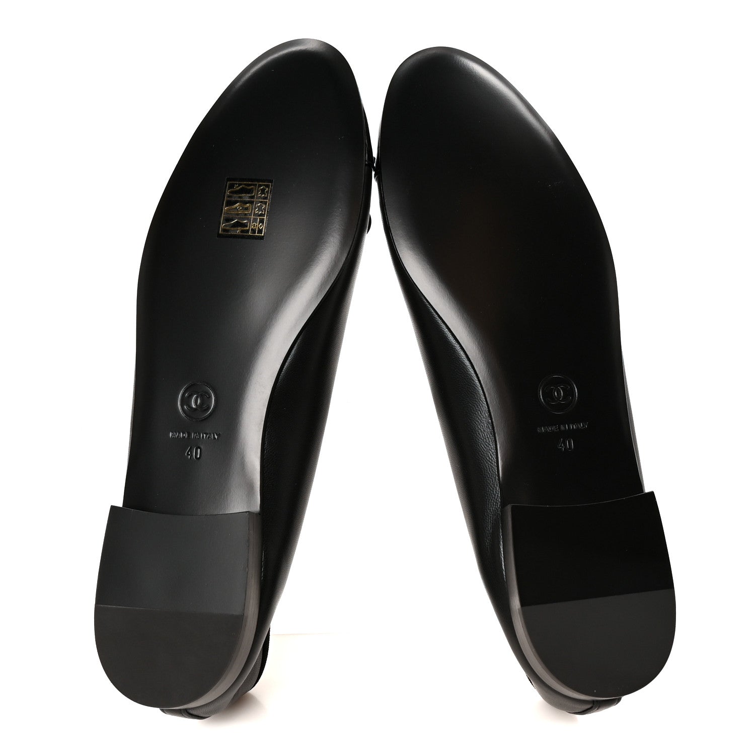 Chanel Lambskin Patent Cap Toe Ballerina Flats 40 Black 6 of 10