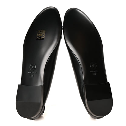 Chanel Lambskin Patent Cap Toe Ballerina Flats 40 Black 6 of 10