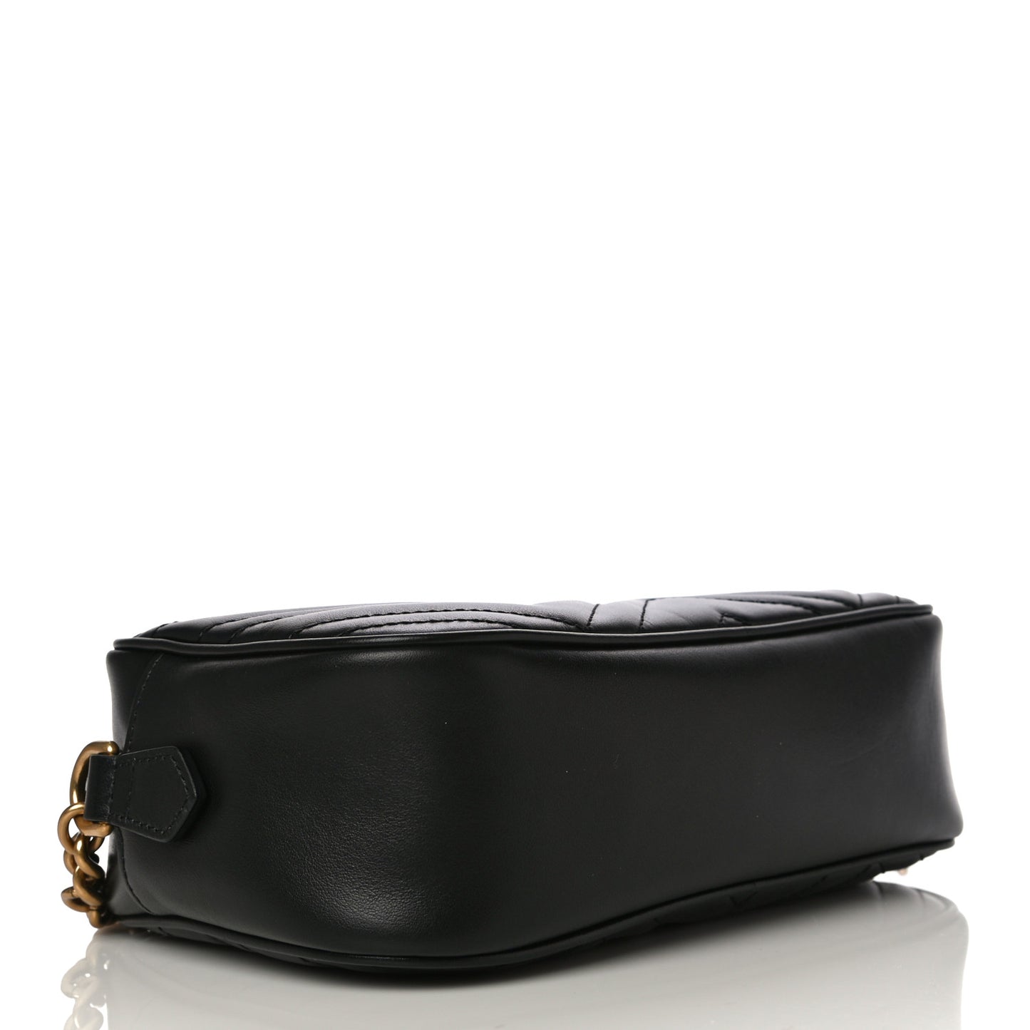 Calfskin Matelasse Small GG Marmont Chain Shoulder Bag Black