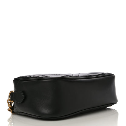 Gucci Calfskin Matelasse Small GG Marmont Chain Shoulder Bag Black 4 of 11