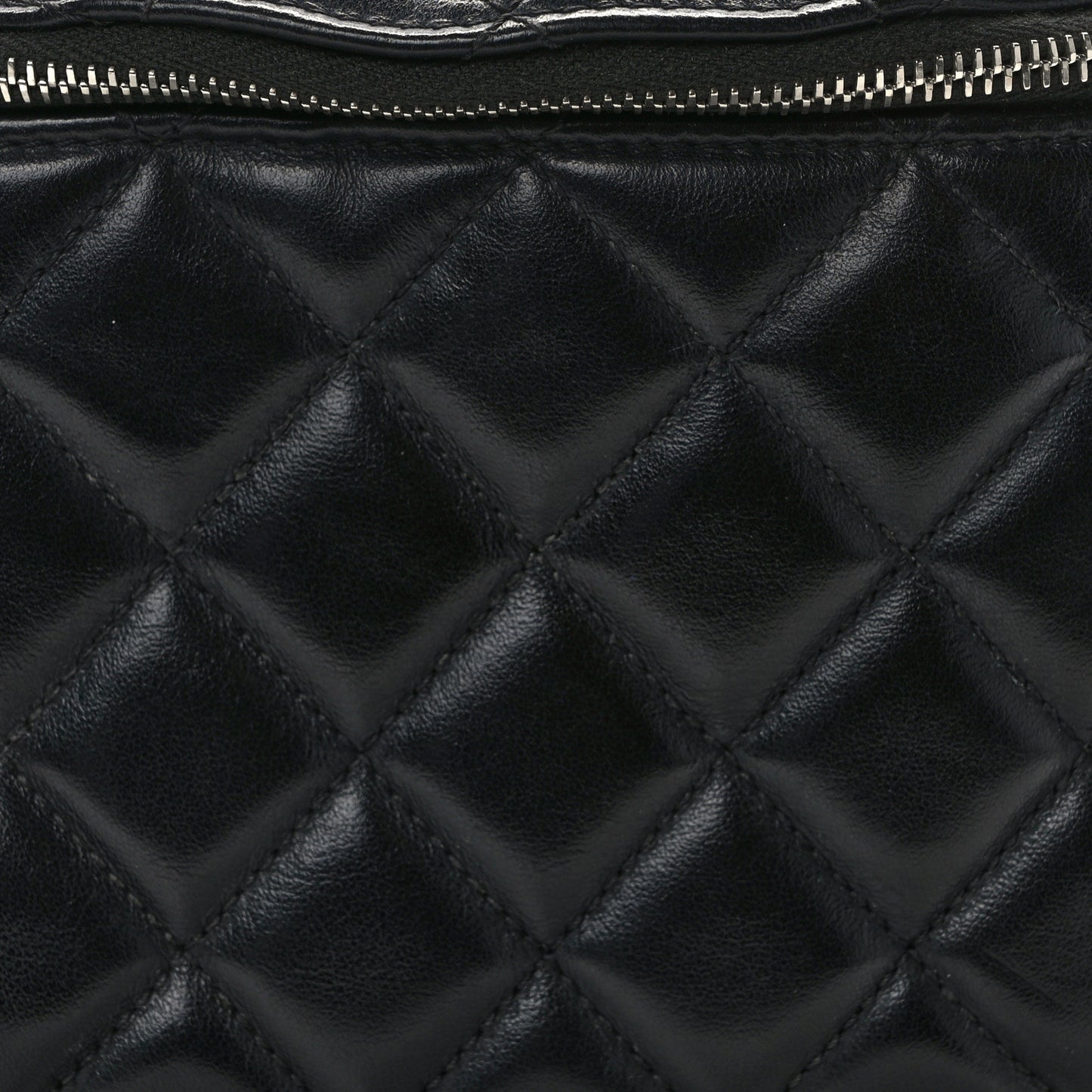 Lambskin Quilted Waist Belt Bag Black