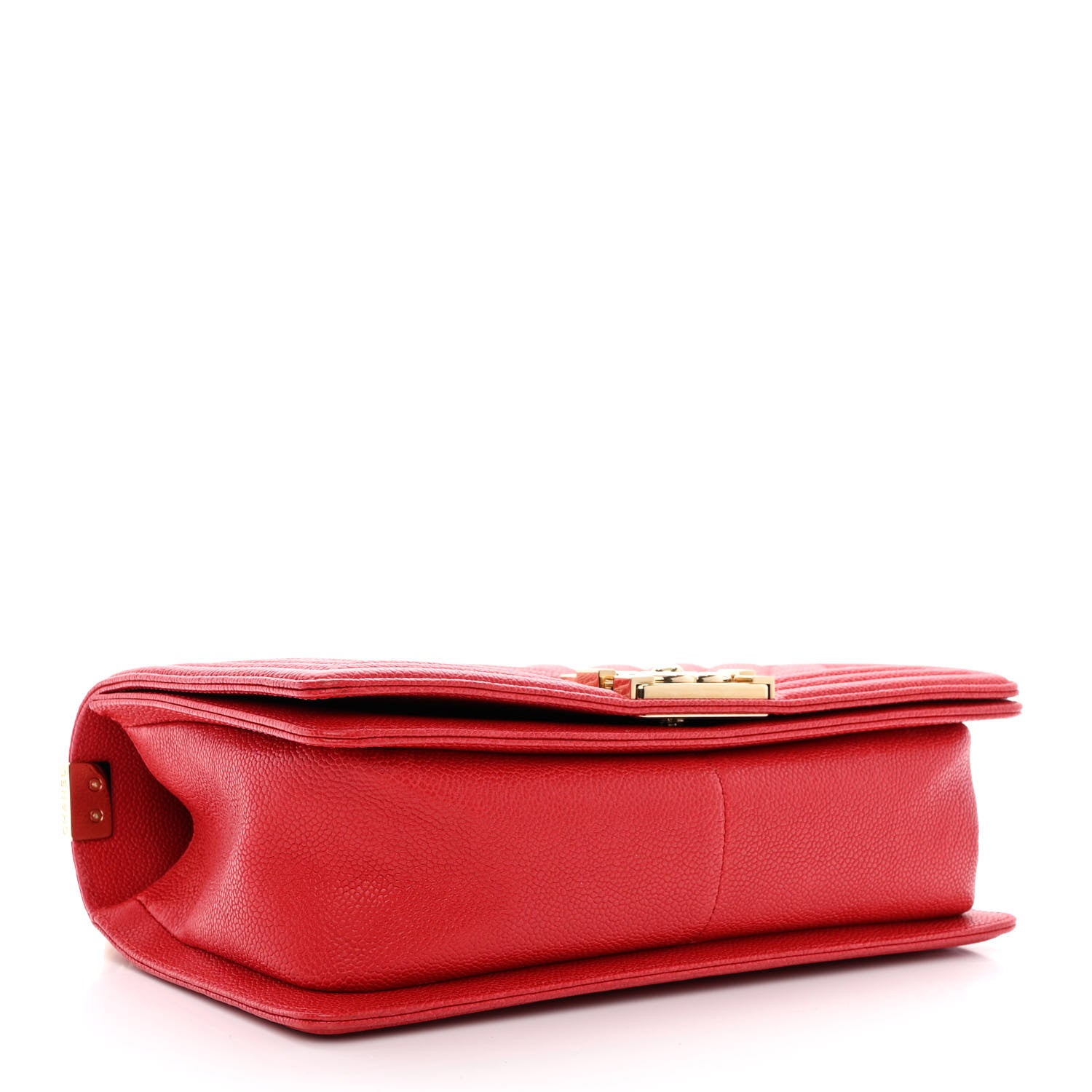 Chanel Caviar Chevron Quilted Medium Boy Flap Red 5 of 11