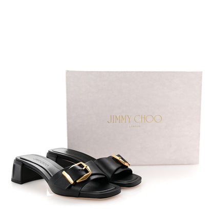 Jimmy Choo Smooth Calfskin Hawke 40 Mule Sandals 35.5 Black 9 of 9